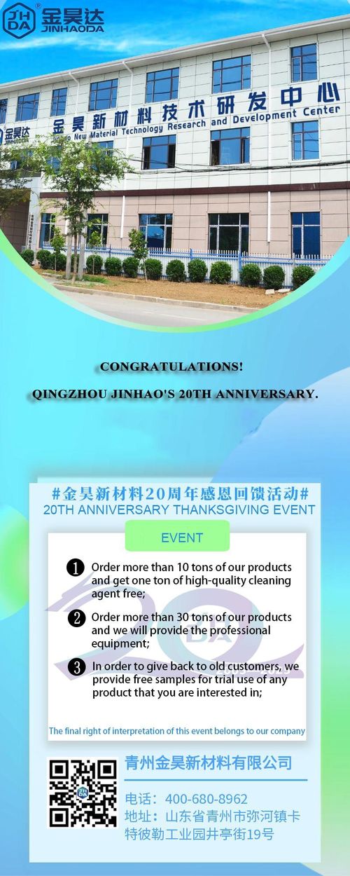 Blog công ty mới nhất về Chúc mừng, sinh nhật thứ 20 của Qingzhou Jinhao.