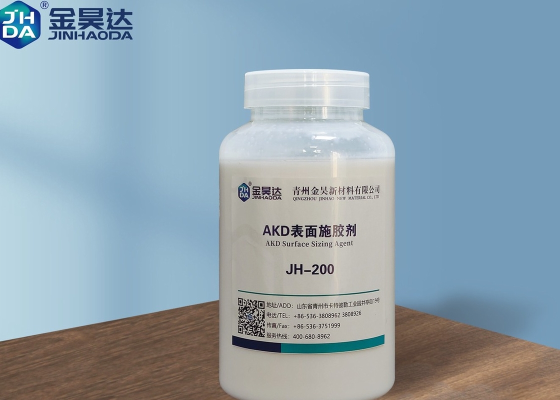 20% hàm lượng chất rắn JH AKD200 AKD Chất định cỡ bề mặt Chất lỏng màu trắng sữa cho giấy viết và in