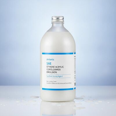 Chất định cỡ bề mặt nhũ tương Anionic SAE Styrene Acrylic Copolymer không có thời gian bảo dưỡng để có độ bám dính tuyệt vời và độ mịn tăng cường